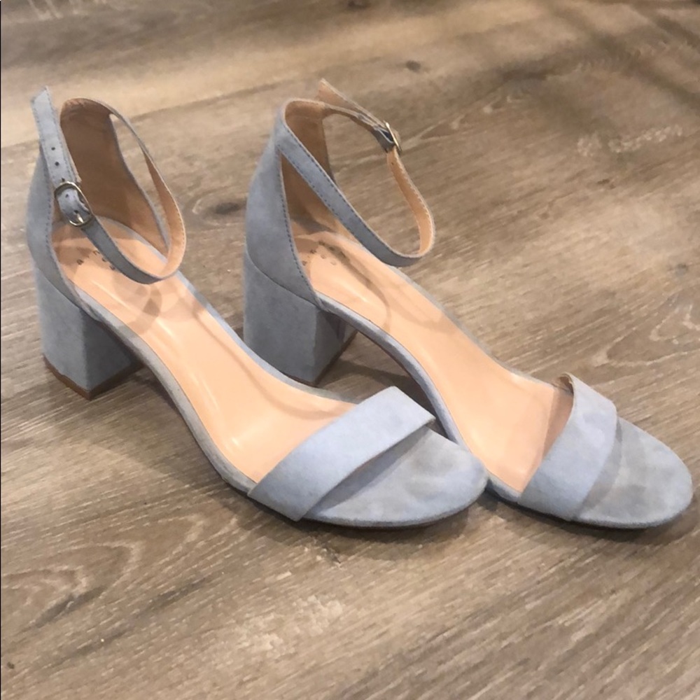 Light blue suede heels